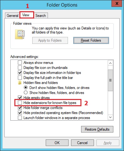 به تب View رفته و تیک گزینه Hide را بردارید