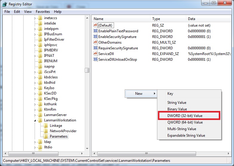 رفع خطای 0x80070035 در ویندوز 7 ارور کد 0x80070035