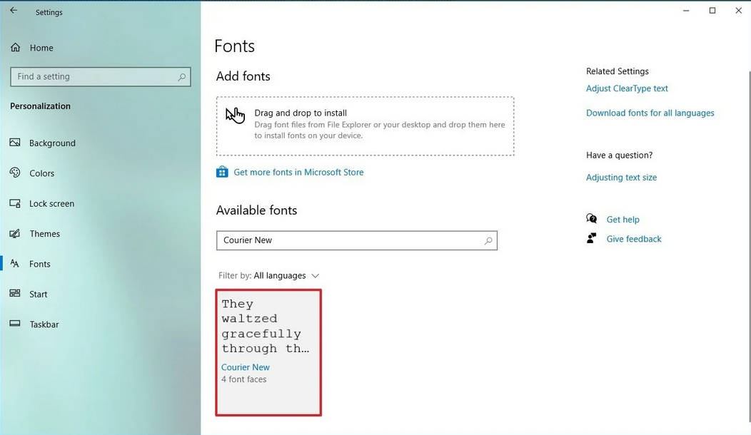 نحوه تعویض فونت پیشفرض ویندوز 10 نحوه تعویض فونت پیشفرض ویندوز 10