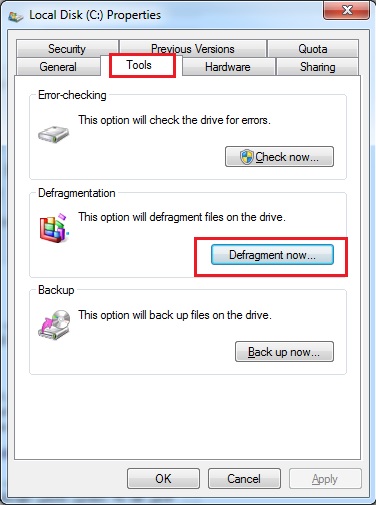 عملیات Defragment در windows 10 و 7 Defragment در ویندوز 10 و 7