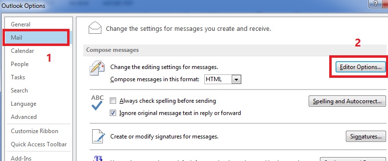 از دکمه Editor Option برای رفتن به پنجره اضافه کردن اعداد فارسی به اتلوک استفاده کنید دکمه Editor Option را بزنید