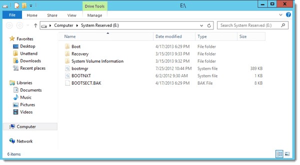 پارتیشن system reserved در ویندوز 10
