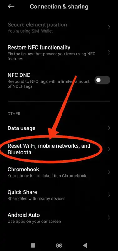 ریست تنظیمات شبکه